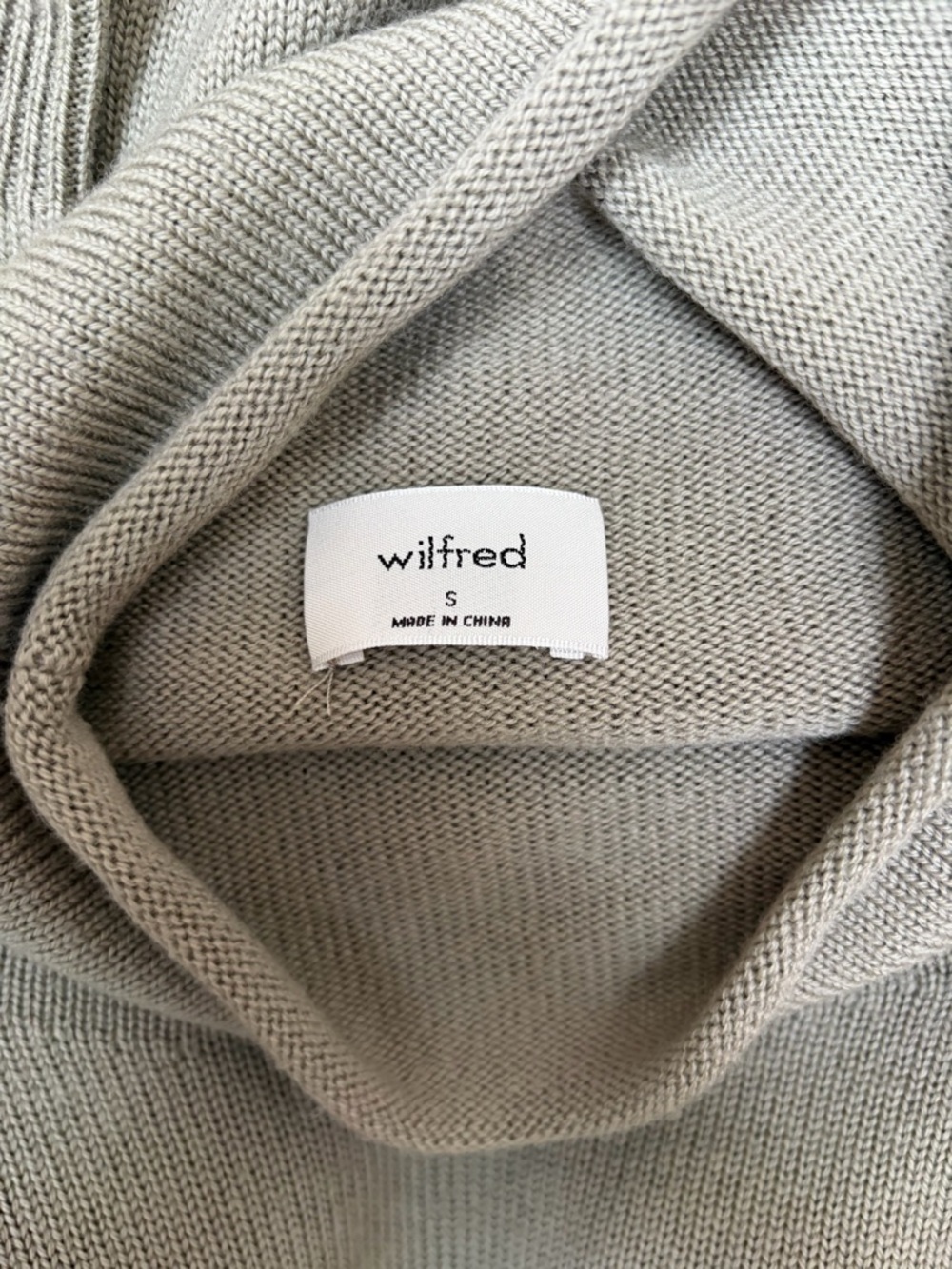 Aritzia Wilfred Sweater Dress Turtleneck Long Sleeve Midi Wool Green Size Small - Picture 3 of 10